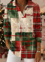 Women's VintageGeometry Art Print Casual Sweater