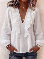 French-style Gentle V-neck Long-sleeve Top