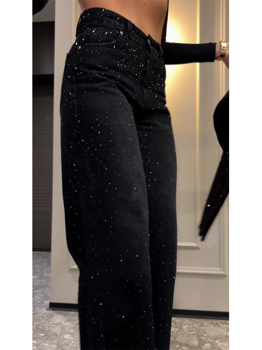 Casual Elastic-waist Jeans