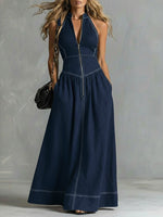 Fashionable Sleeveless Cotton Maxi Dress