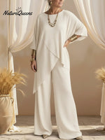 Cozy Elegant Irregular Sweater And Pants Two-piece Set