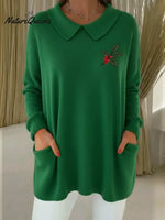 Women's Cozy Christmas Peter Pan Collar Sweater