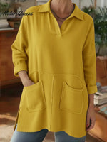 Women's Loose-fitting Casual Linen-cotton Top