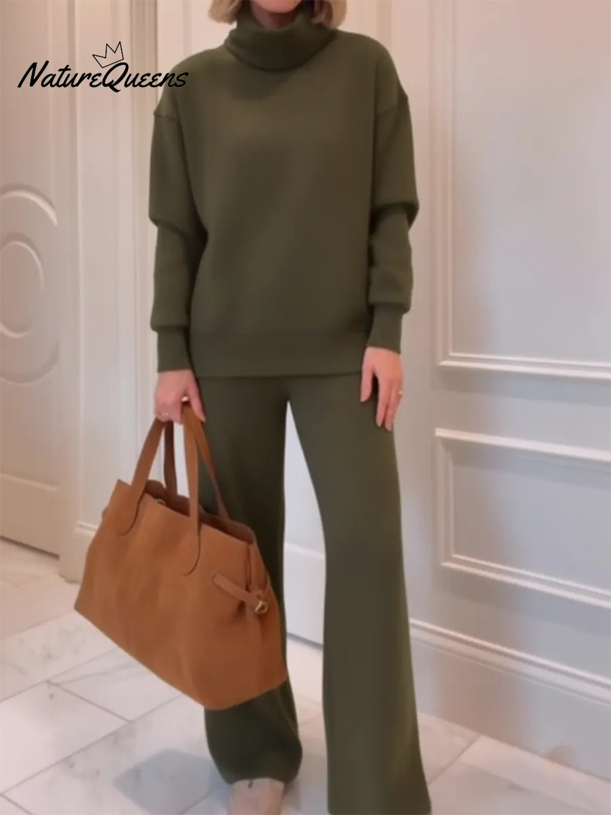 Casual Cozy Travel Outing Two-piece Set (top And Pants)