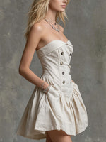 Women's Casual Sleeveless Stylish Strapless Bubble Dress