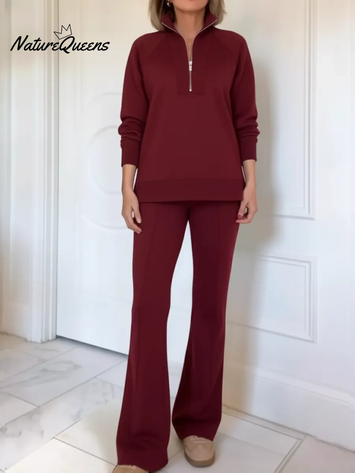 Women's Cozy Travel Cotton Sweatshirt And Pants Two-piece Set