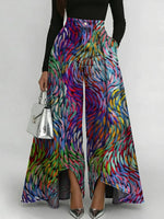 Women's Vintage Pattern Art Print Casual Denim Jeans