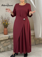 Elegant Two-piece Wrap-style Pleated Midi Dress