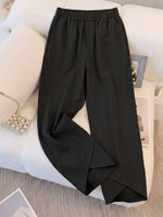 Women's Solid Color Loose Elegant Casual Simple Cotton And Linen Ninth Pants