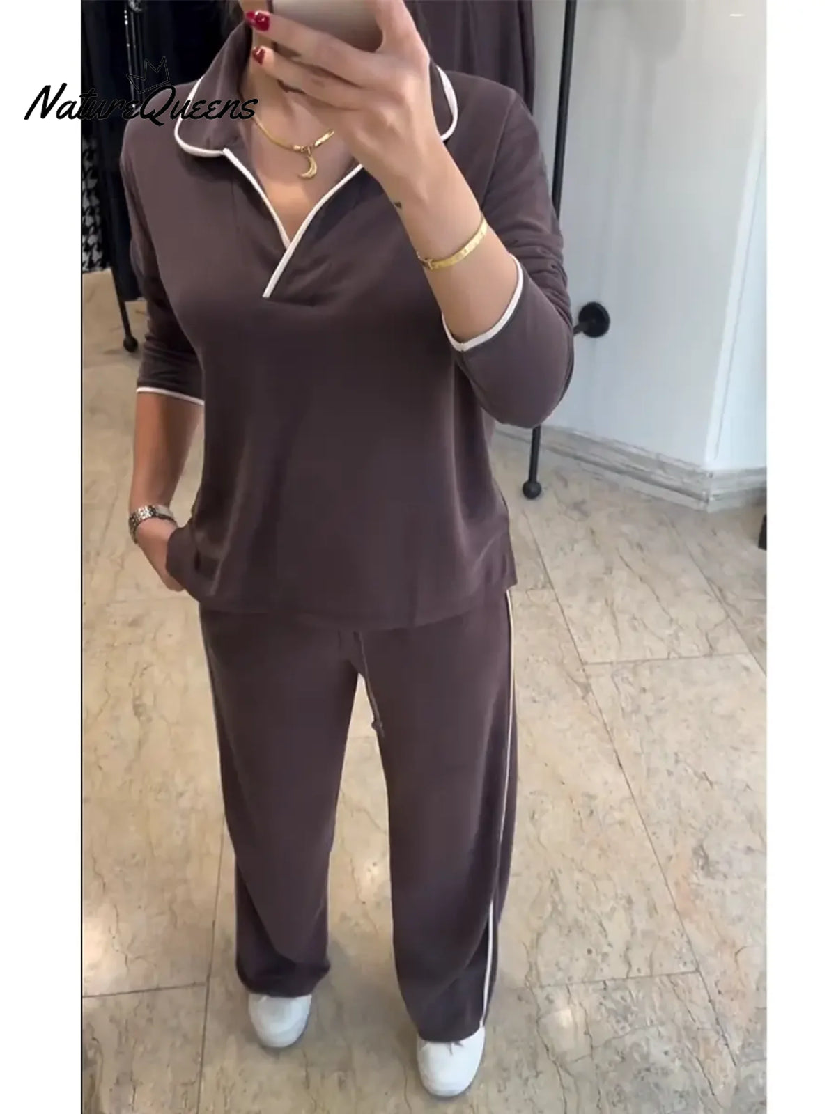 Women's Comfortable Cotton Top And Pants Two-piece Set