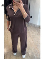 Women's Comfortable Cotton Top And Pants Two-piece Set