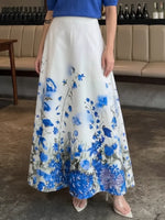 Women's colorful floral print A-line skirt