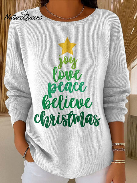 JOY LOVE PCACE Believe Christmas decoration pattern Sweater