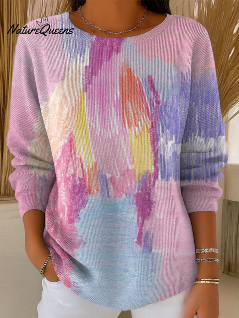 Women's Color Gradient Casual Pullover Sweater