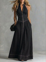 Fashionable Sleeveless Cotton Maxi Dress