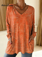 Women's Abstract Pattern Art Print Casual Cotton T-shirt