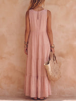 Women's Solid-color Sleeveless Cotton Dress