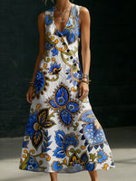 Women's Flowers Casual Print Button-up Maxi Dress