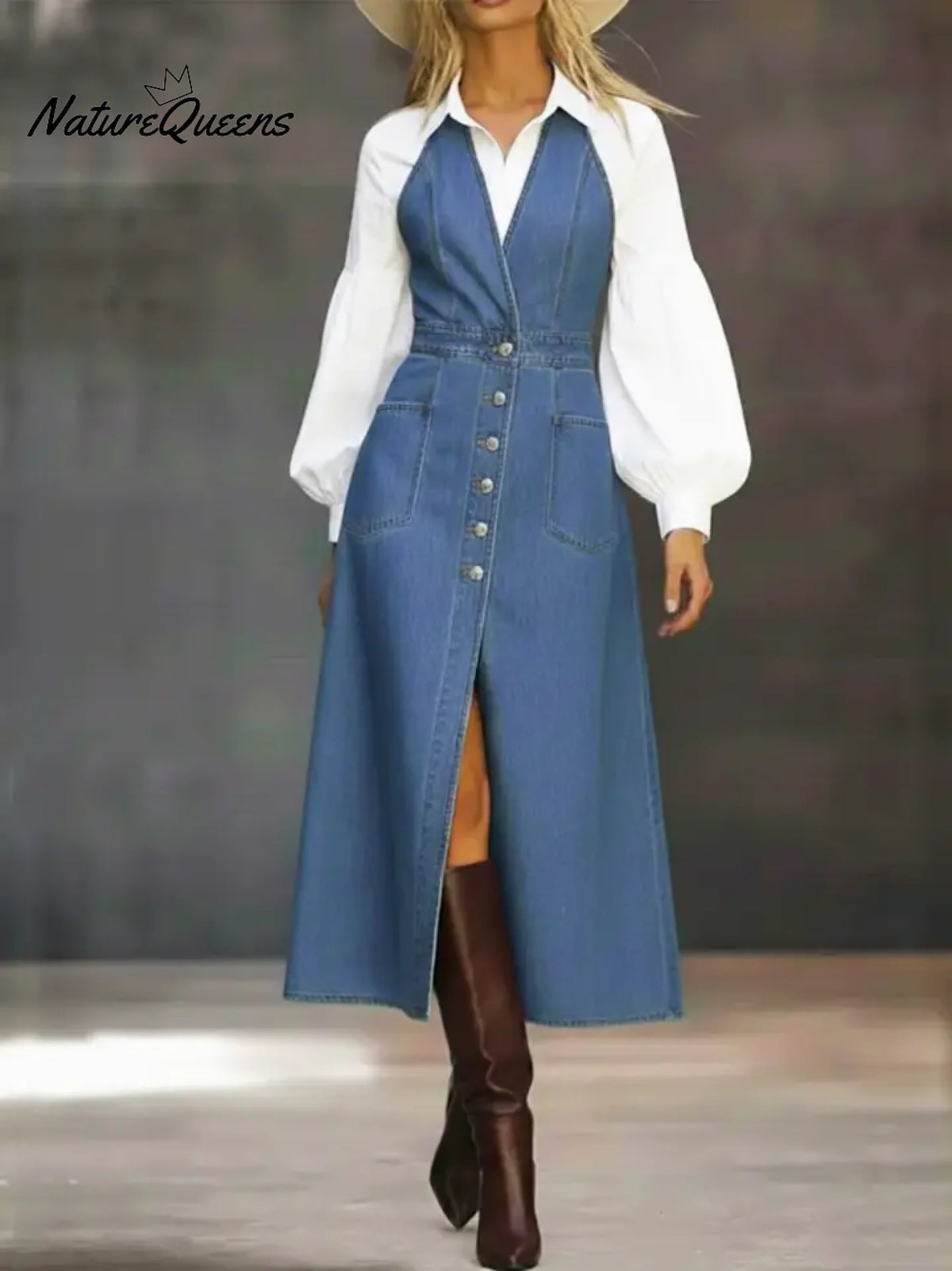 Women's Casual Sleeveless Denim Cotton Dress