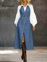 Women's Casual Sleeveless Denim Cotton Dress