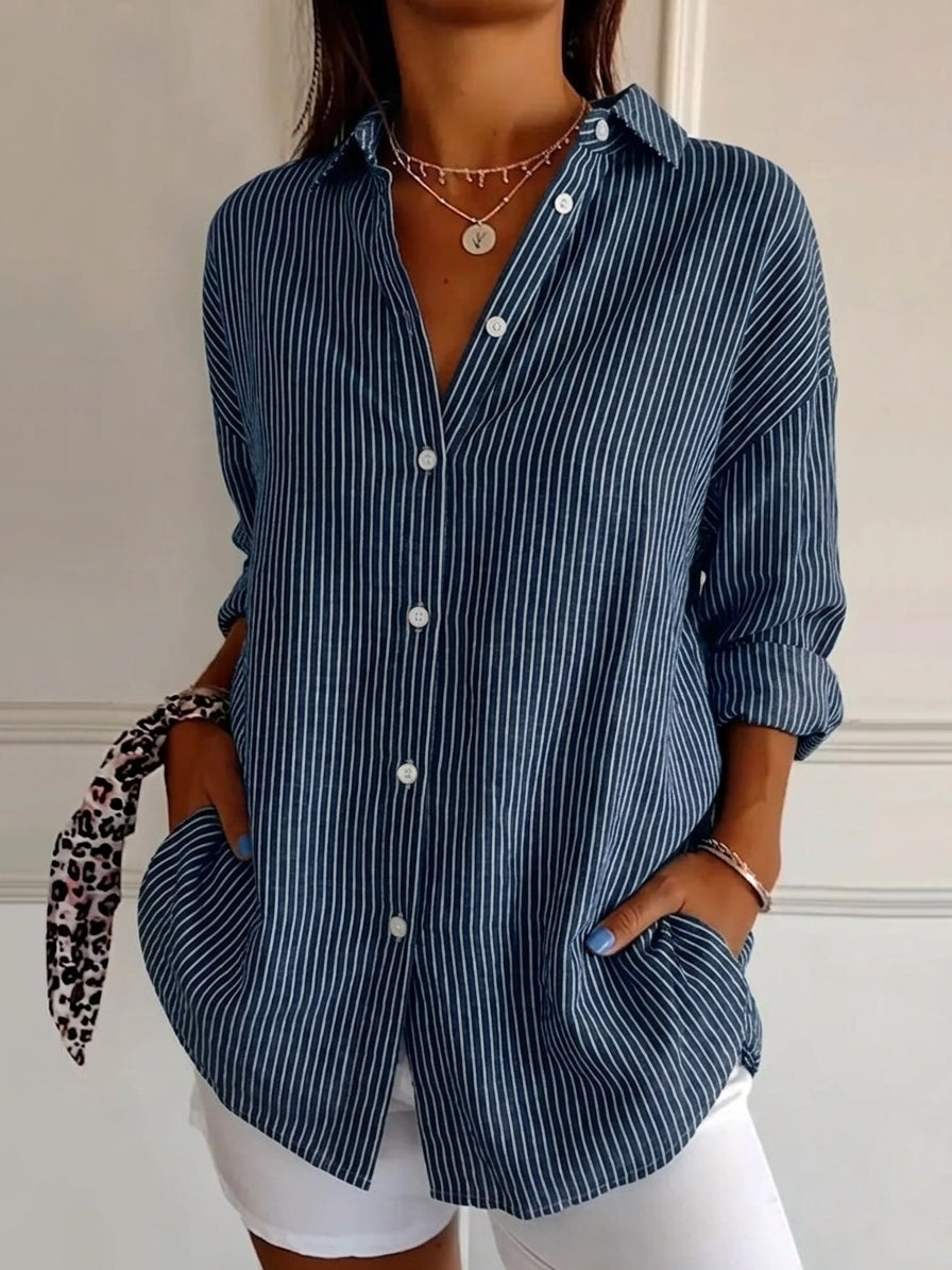 Women's Retro Striped Casual Shirt