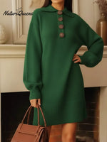 Women's Cozy Button-down Sweater Dress