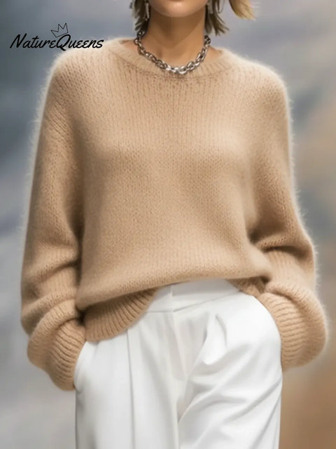Women's Cozy Crew Neck Pullover Sweater