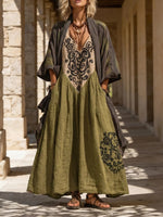 Boho Retro Loose Linen Cotton Two-piece Set