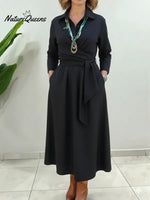 Women's Belted Cotton Dress