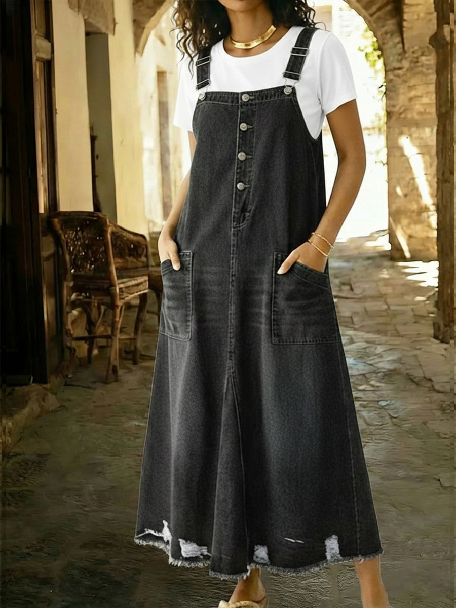 Women's Casual Sleeveless Cotton Denim Dress