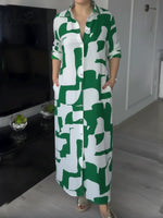 Women's Artistic Print Shirt Dress