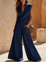 Women's Casual Vacation Minimalist Style Cotton And Linen Set