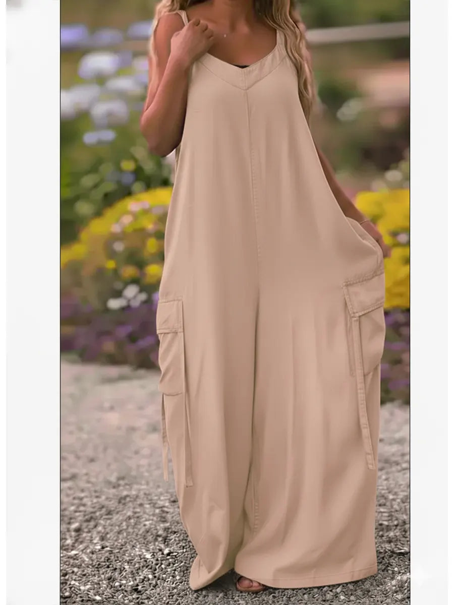 Women's Cozy And Casual Linen And Cotton Jumpsuit