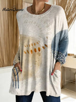 Women's Abstract Pattern Art Print Casual Cotton T-shirt