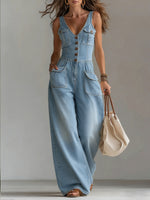 Women's Casual Denim Jumpsuit