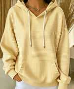 Casual Striped Cotton Hoodie