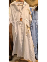 Women's Casual Floral Print Linen And Cotton Long Shirt And Pants Two-piece Set