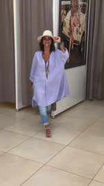 Women's Casual Cotton And Linen Shirtdress