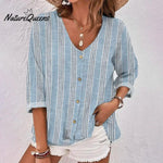 Fresh Blue 3/4 Sleeve Top / S