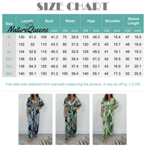 New summer women's forest print urban vacation loose casual wide-leg jumpsuit