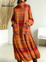 Women's Geometry Pattern Art Print Casual Cotton Knitted Dress