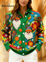 Women's Christmas Cool Old Man Cardigan Sweater